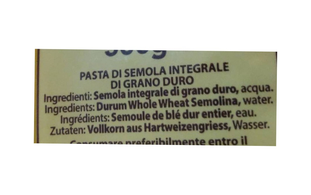 Colavita Fusilli Whole Wheat Pasta   Pack  500 grams